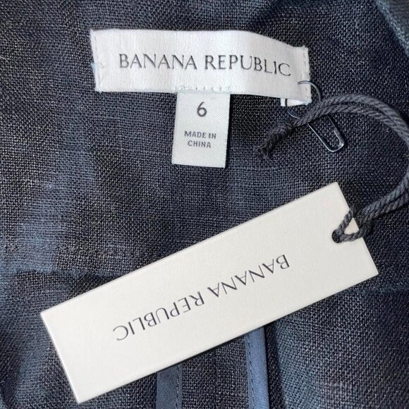 Banana Republic Black Linen Blend  Blazer | Womens Size 6 Small/Medium - Picture 5 of 6